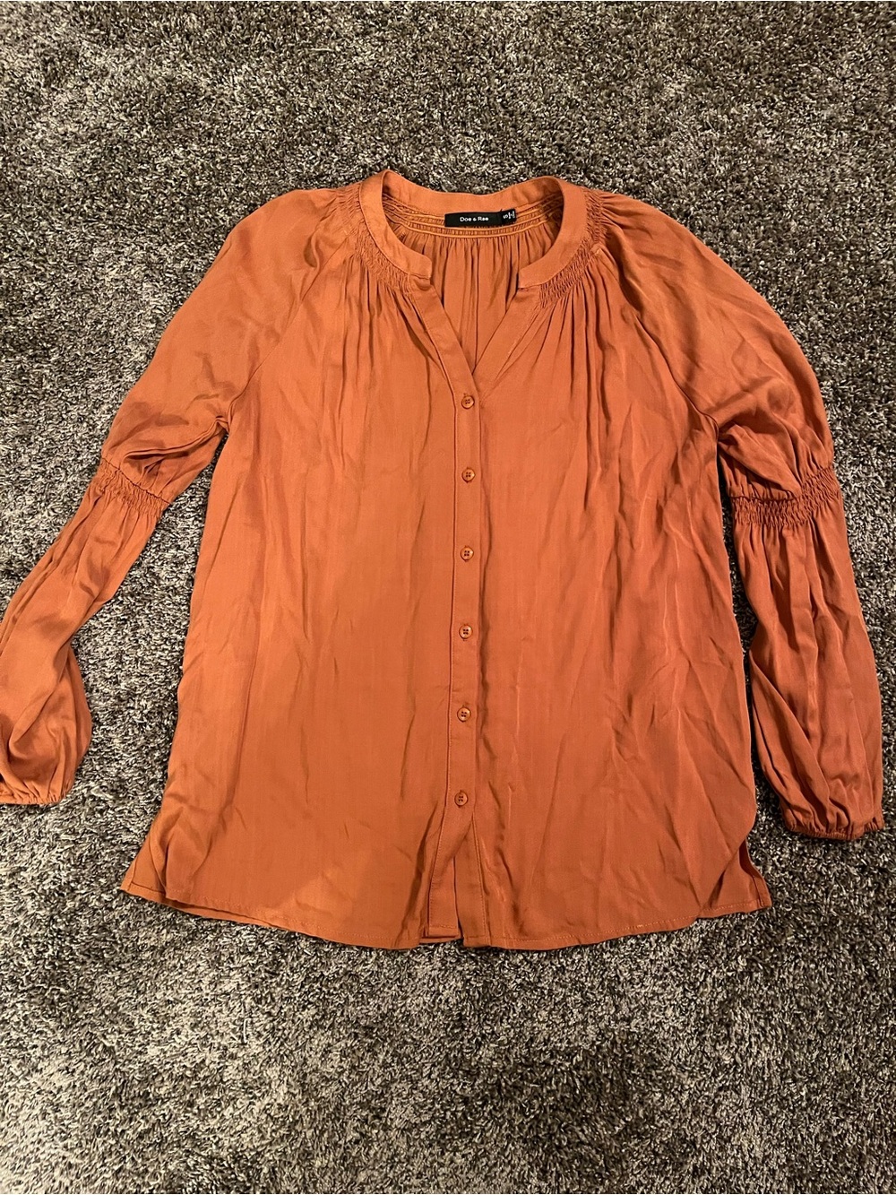 Women’s Rust Button-Front Blouse